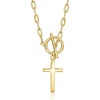 image:imageRossSimons 18kt Gold Over Sterling Cross Paper Clip Link Necklace 16 inches