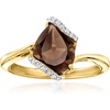 image:imageRossSimons 220 Carat Smoky Quartz Ring With Diamonds in 18kt Gold Over SterlingQuartz