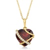 image:imageRossSimons 360 Carat Garnet Heart Pendant Necklace With Diamonds in 14kt Yellow GoldGarnet