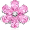 image:imageRossSimons 600 ct tw Simulated Pink Sapphire Flower Ring With 20 ct tw Czs in Sterling SilverSapphire