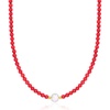image:imageRossSimons 8595mm Cultured Pearl and 445mm Red Coral Bead Necklace With 18kt Gold Over Sterling20 Inches