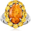 image:imageRossSimons Amber and 230 ct tw Citrine Ring With White Zircons in Sterling SilverAmber