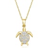 image:imageRossSimons Diamond Turtle Pendant Necklace in 14kt Yellow Gold 18 inches