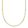 image:imageRossSimons Italian 14kt Yellow Gold Alternating Cable and Paper Clip Link NecklaceNo Gemstone