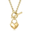 image:imageRossSimons Italian 18kt Gold Over Sterling Heart Toggle NecklaceNo Gemstone