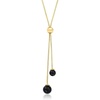 image:imageRossSimons Italian 68mm Onyx Bead Lariat Necklace in 18kt Gold Over Sterling 22 inches