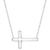 image:imageRossSimons Italian Sterling Silver Sideways Cross NecklaceNo Gemstone