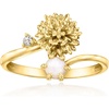 image:imageRossSimons Marigold FlowerOctober Birthstone Ring With Opal and Single LabGrown Diamond in 18kt Gold Over SterlingDiamond