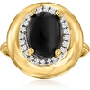 image:imageRossSimons Onyx and 20 ct tw White Topaz Ring in 18kt Gold Over SterlingOnyx