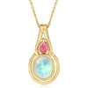 image:imageRossSimons Opal and 50 ct tw Pink Tourmaline Pendant Necklace in 18kt Gold Over Sterling 18 inches