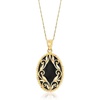 image:imageRossSimons Oval Black Onyx and 14kt Yellow Gold Pendant NecklaceOnyx