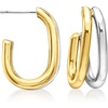 image:imageRossSimons Silver and 14kt GoldPlated DoubleRow JHoop Earrings