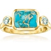 image:imageRossSimons Turquoise and 20 ct tw Sky Blue Topaz Ring in 18kt Gold Over SterlingCreated Turquoise