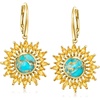 image:imageRossSimons Turquoise and 250 ct tw Citrine Sunflower Drop Earrings in 18kt Gold Over Sterling