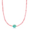 image:imageRossSimons Turquoise and Pink Coral Bead Necklace With 18kt Gold Over SterlingCoral