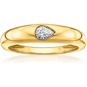 image:imagePure Collection by RossSimons 020 Carat PearShaped LabGrown Diamond Ring in 18kt Gold Over SterlingDiamond
