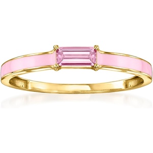 image:imagePure Collection by RossSimons 020 Carat Pink Sapphire Ring With Pink Enamel in 14kt Yellow GoldSapphire