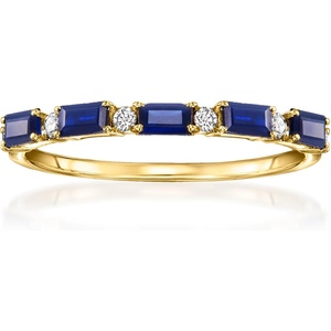 image:imagePure Collection by RossSimons 040 ct tw Sapphire Ring With Diamonds in 14kt Yellow GoldSapphire