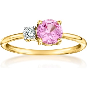 image:imagePure Collection by RossSimons 100 Carat LabGrown Pink Sapphire and 10 Carat LabGrown Diamond Ring in 18kt Gold Over SterlingCreated Sapphire