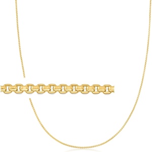 image:imagePure Collection by RossSimons 14kt Yellow Gold Round Box Chain NecklaceNo Gemstone
