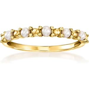 image:imagePure Collection by RossSimons 225mm Cultured Pearl Bead Ring in 14kt Yellow Gold