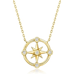 image:imagePure Collection by RossSimons Diamond Compass Necklace in 14kt Yellow Gold 16 inches