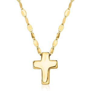image:imagePure Collection by RossSimons Italian 14kt Yellow Gold Cross LumachinaChain NecklaceNo Gemstone