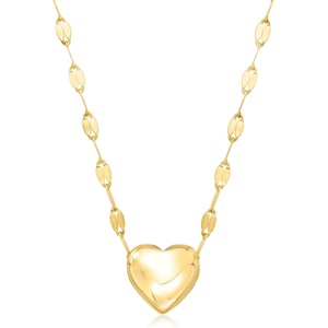 image:imagePure Collection by RossSimons Italian 14kt Yellow Gold Heart LumachinaChain Necklace 16 inches