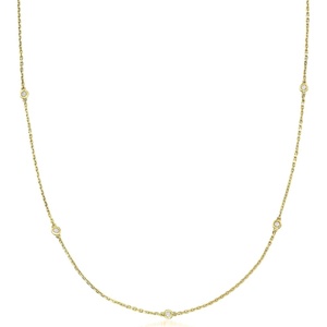 image:imageRossSimons 025 ct tw BezelSet Diamond Station Necklace in Sterling Silver