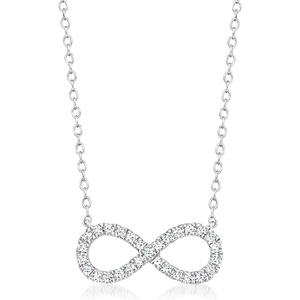 image:imageRossSimons 025 ct tw Diamond Infinity Necklace in Sterling SilverDiamond