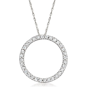 image:imageRossSimons 050 ct tw Diamond Eternity Circle Pendant Necklace in 14kt White GoldDiamond