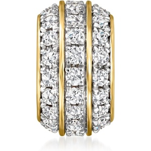 image:imageRossSimons 065 ct tw LabGrown Diamond 3Row Bead Charm in 18kt Gold Over Sterling