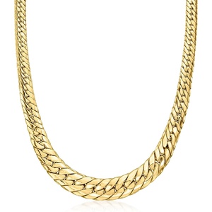 image:imageRossSimons 18kt Gold Over Sterling Graduated CubanLink NecklaceNo Gemstone