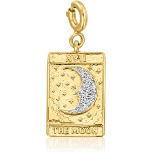 image:imageRossSimons 18kt Gold Over Sterling The Moon Tarot Card Charm With 10 ct tw Diamonds