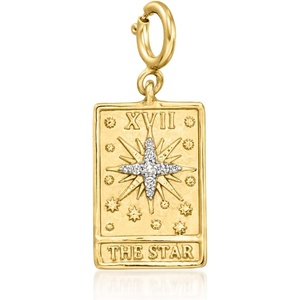 image:imageRossSimons 18kt Gold Over Sterling The Star Tarot Card Charm With Diamonds