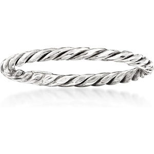 image:imageRossSimons 18kt White Gold Roped RingNo Gemstone