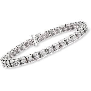 image:imageRossSimons 200 ct tw Diamond Cluster Tennis Bracelet in Sterling SilverDiamond