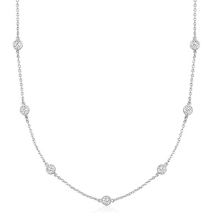 image:imageRossSimons 200 ct tw Moissanite Station Necklace in Sterling SilverMoissanite