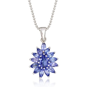 image:imageRossSimons 220 ct tw Tanzanite Cluster Pendant Necklace in Sterling SilverTanzanite