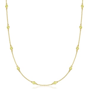 image:imageRossSimons 250 ct tw BezelSet Peridot Station Necklace in 18kt Gold Over SterlingPeridot