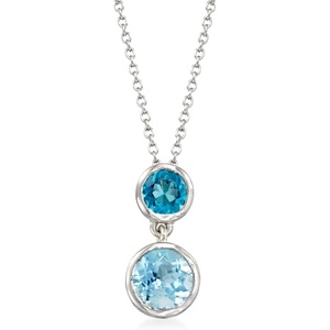 image:imageRossSimons 320 ct tw London and Sky Blue Topaz Pendant Necklace in Sterling Silver 18 inches