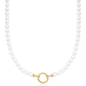 image:imageRossSimons 56mm Cultured Pearl CharmCompatible Necklace in 18kt Gold Over Sterling200 Inches