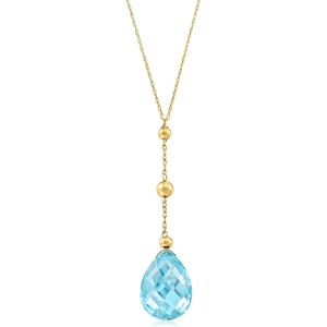 image:imageRossSimons 800 Carat Sky Blue Topaz YNecklace in 14kt Yellow GoldTopaz