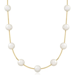 image:imageRossSimons 885mm Cultured Pearl Station Necklace in 18kt Gold Over Sterling240 Inches