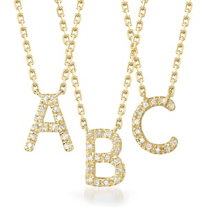 image:imageRossSimons Diamond Initial Necklace in 18kt Gold Over Sterling16inch Z