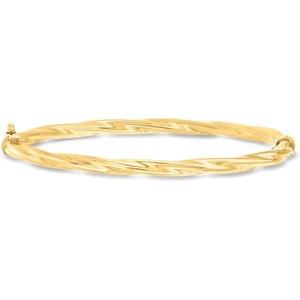 image:imageRossSimons Italian 14kt Yellow Gold Oval Twisted Bangle Braceletno gemstone