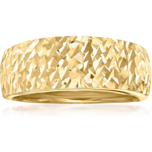 image:imageRossSimons Italian 14kt Yellow Gold Textured and Polished RingNo Gemstone