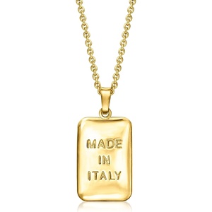 image:imageRossSimons Italian 18kt Gold Over Sterling Made in Italy Tag Pendant Necklace 18 inches