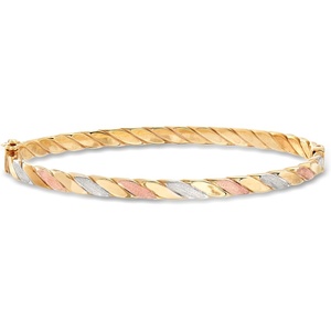 image:imageRossSimons Italian 18kt TriColored Gold Twisted Bangle Braceletno gemstone