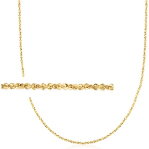 image:imageRossSimons Italian 1mm 14kt Yellow Gold Twisted SparkleChain NecklaceNo Gemstone